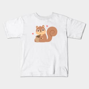 Cute Squirrel With Acorn Kids T-Shirt